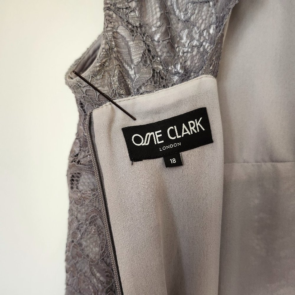 Grey lace cocktail dress